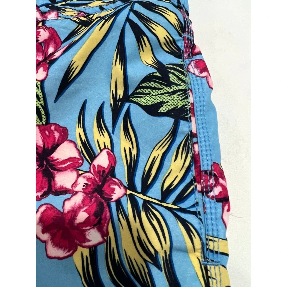 Tommy Bahama Swim Trunk Men XL Blue Floral Tropical Cargo Pocket Board Short F25